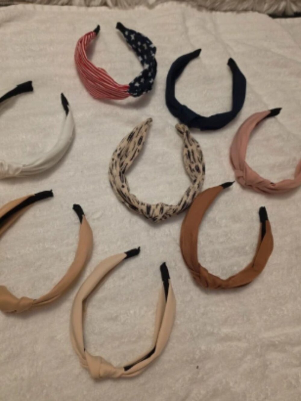 8 Knotted Headbands - Neutral, Animal Print & Patriotic Assortment